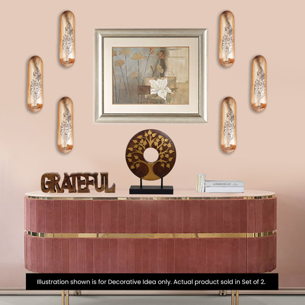 Dakota Fields 2 Piece Metal Wall Tealight Holder Set Wayfair